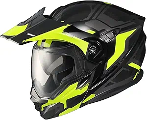 ScorpionEXO AT950 Snow Helmet
The ScorpionEXO AT950 is one of the most versatile helmets available for snowmobilers, particularly those who wear glasses. Its modular flip-up design makes it incredibly easy to put on and take off without removing your eyewear, which is a major advantage during rest stops or when you need to quickly talk to someone off the trail. The AT950 snow variants are sold with either dual-pane visors or electric heated shields, both of which are specifically designed to combat fogging in cold environments. Heated shields are the gold standard if you want uninterrupted clarity while wearing glasses, since they actively prevent condensation buildup even in humid or freezing conditions.